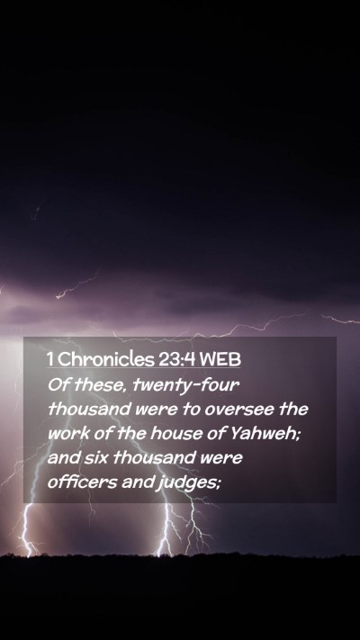 Picture 02 - 1 Chronicles 23:4 WEB Mobile Phone Wallpaper - Of these, twenty-four thousand were to oversee - Mobile Bible Verse Wallpaper