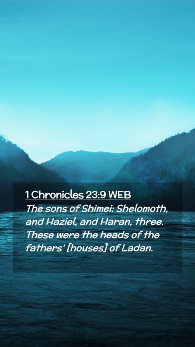 Picture 02 - 1 Chronicles 23:9 WEB Mobile Phone Wallpaper - The sons of Shimei: Shelomoth, and Haziel, and - Mobile Bible Verse Wallpaper