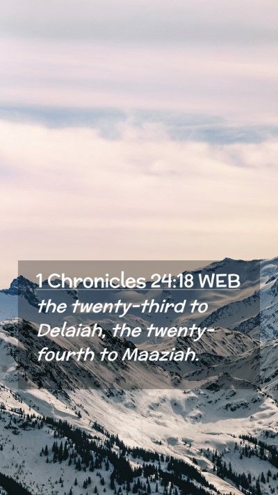 Picture 02 - 1 Chronicles 24:18 WEB Mobile Phone Wallpaper - the twenty-third to Delaiah, the twenty-fourth to - Mobile Bible Verse Wallpaper