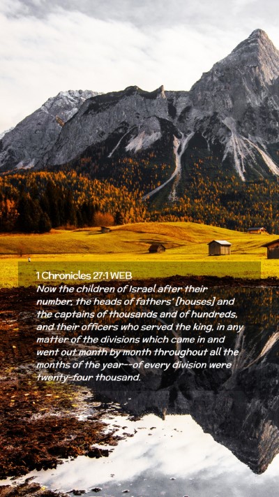 Picture 02 - 1 Chronicles 27:1 WEB Mobile Phone Wallpaper - Now the children of Israel after their number, - Mobile Bible Verse Wallpaper