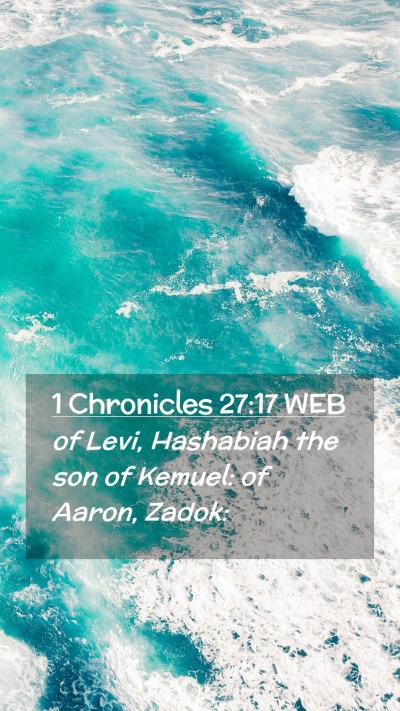 Picture 02 - 1 Chronicles 27:17 WEB Mobile Phone Wallpaper - of Levi, Hashabiah the son of Kemuel: of Aaron, - Mobile Bible Verse Wallpaper