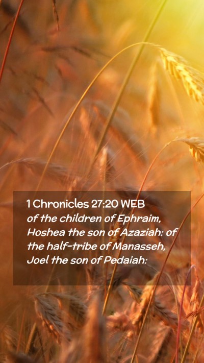 Picture 02 - 1 Chronicles 27:20 WEB Mobile Phone Wallpaper - of the children of Ephraim, Hoshea the son of - Mobile Bible Verse Wallpaper