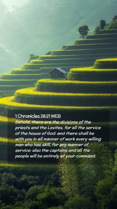 Picture 02 - 1 Chronicles 28:21 WEB Mobile Phone Wallpaper - Behold, there are the divisions of the priests - Mobile Bible Verse Wallpaper