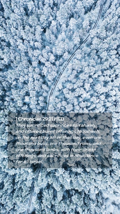 Picture 02 - 1 Chronicles 29:21 WEB Mobile Phone Wallpaper - They sacrificed sacrifices to Yahweh, and offered - Mobile Bible Verse Wallpaper