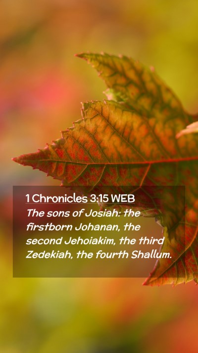 Picture 02 - 1 Chronicles 3:15 WEB Mobile Phone Wallpaper - The sons of Josiah: the firstborn Johanan, the - Mobile Bible Verse Wallpaper