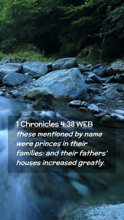 Picture 02 - 1 Chronicles 4:38 WEB Mobile Phone Wallpaper - these mentioned by name were princes in their - Mobile Bible Verse Wallpaper