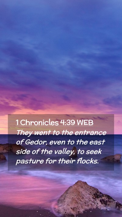Picture 02 - 1 Chronicles 4:39 WEB Mobile Phone Wallpaper - They went to the entrance of Gedor, even to the - Mobile Bible Verse Wallpaper
