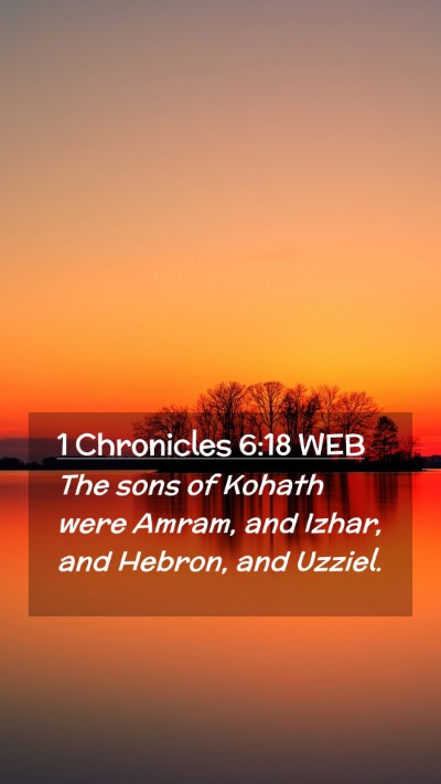 Picture 02 - 1 Chronicles 6:18 WEB Mobile Phone Wallpaper - The sons of Kohath were Amram, and Izhar, and - Mobile Bible Verse Wallpaper