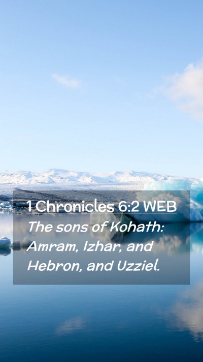 Picture 02 - 1 Chronicles 6:2 WEB Mobile Phone Wallpaper - The sons of Kohath: Amram, Izhar, and Hebron, and - Mobile Bible Verse Wallpaper