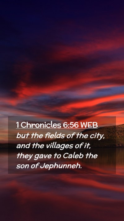 Picture 02 - 1 Chronicles 6:56 WEB Mobile Phone Wallpaper - but the fields of the city, and the villages of - Mobile Bible Verse Wallpaper