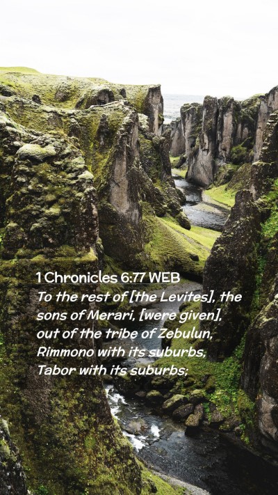 Picture 02 - 1 Chronicles 6:77 WEB Mobile Phone Wallpaper - To the rest of [the Levites], the sons of Merari, - Mobile Bible Verse Wallpaper
