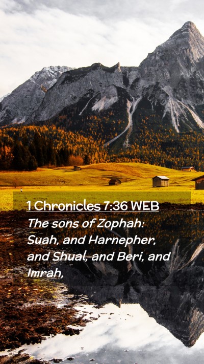 Picture 02 - 1 Chronicles 7:36 WEB Mobile Phone Wallpaper - The sons of Zophah: Suah, and Harnepher, and - Mobile Bible Verse Wallpaper