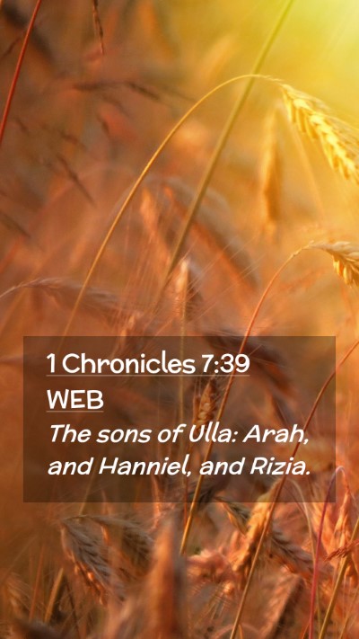 Picture 02 - 1 Chronicles 7:39 WEB Mobile Phone Wallpaper - The sons of Ulla: Arah, and Hanniel, and - Mobile Bible Verse Wallpaper