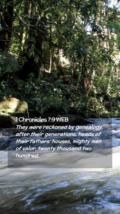 Picture 02 - 1 Chronicles 7:9 WEB Mobile Phone Wallpaper - They were reckoned by genealogy, after their - Mobile Bible Verse Wallpaper