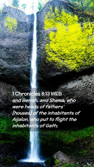 Picture 02 - 1 Chronicles 8:13 WEB Mobile Phone Wallpaper - and Beriah, and Shema, who were heads of fathers' - Mobile Bible Verse Wallpaper