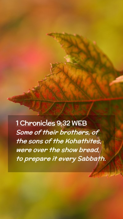 Picture 02 - 1 Chronicles 9:32 WEB Mobile Phone Wallpaper - Some of their brothers, of the sons of the - Mobile Bible Verse Wallpaper
