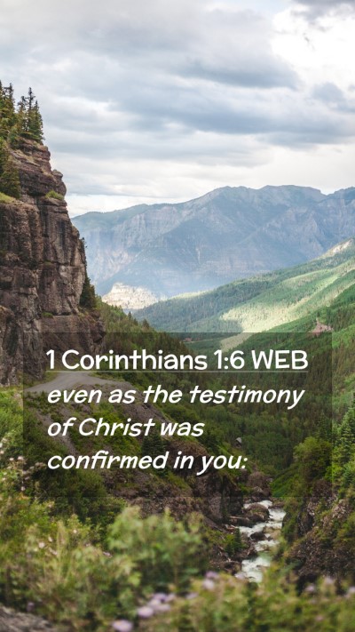 Picture 02 - 1 Corinthians 1:6 WEB Mobile Phone Wallpaper - even as the testimony of Christ was confirmed in - Mobile Bible Verse Wallpaper
