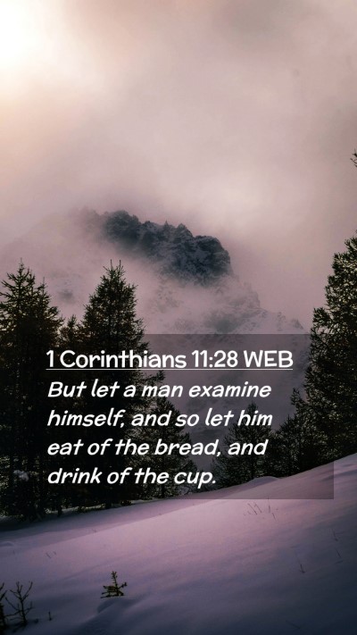 Picture 02 - 1 Corinthians 11:28 WEB Mobile Phone Wallpaper - But let a man examine himself, and so let him eat - Mobile Bible Verse Wallpaper