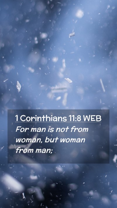 Picture 02 - 1 Corinthians 11:8 WEB Mobile Phone Wallpaper - For man is not from woman, but woman from - Mobile Bible Verse Wallpaper