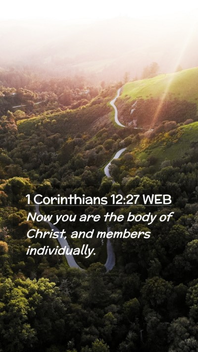 Picture 02 - 1 Corinthians 12:27 WEB Mobile Phone Wallpaper - Now you are the body of Christ, and members - Mobile Bible Verse Wallpaper