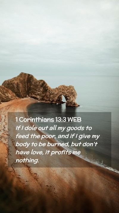 Picture 02 - 1 Corinthians 13:3 WEB Mobile Phone Wallpaper - If I dole out all my goods to feed the poor, and - Mobile Bible Verse Wallpaper