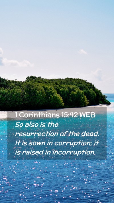 Picture 02 - 1 Corinthians 15:42 WEB Mobile Phone Wallpaper - So also is the resurrection of the dead. It is - Mobile Bible Verse Wallpaper