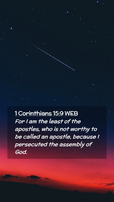 Picture 02 - 1 Corinthians 15:9 WEB Mobile Phone Wallpaper - For I am the least of the apostles, who is not - Mobile Bible Verse Wallpaper