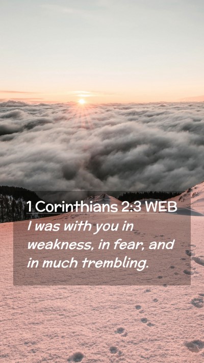 Picture 02 - 1 Corinthians 2:3 WEB Mobile Phone Wallpaper - I was with you in weakness, in fear, and in much - Mobile Bible Verse Wallpaper
