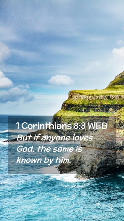 Picture 02 - 1 Corinthians 8:3 WEB Mobile Phone Wallpaper - But if anyone loves God, the same is known by - Mobile Bible Verse Wallpaper