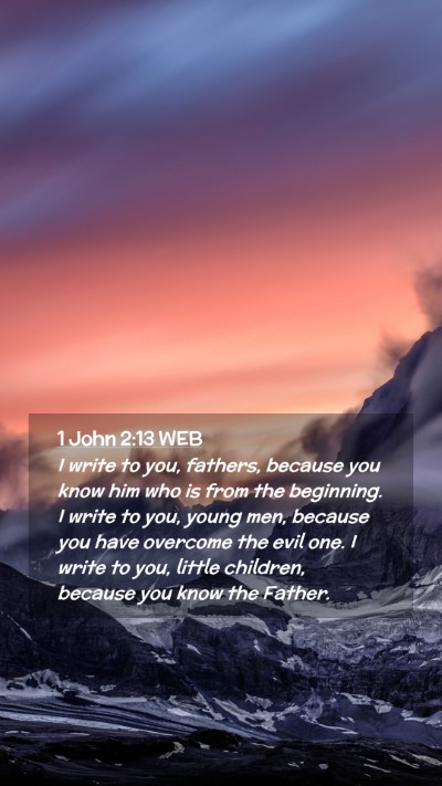 Picture 02 - 1 John 2:13 WEB Mobile Phone Wallpaper - I write to you, fathers, because you know him who - Mobile Bible Verse Wallpaper