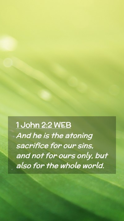 Picture 02 - 1 John 2:2 WEB Mobile Phone Wallpaper - And he is the atoning sacrifice for our sins, and - Mobile Bible Verse Wallpaper