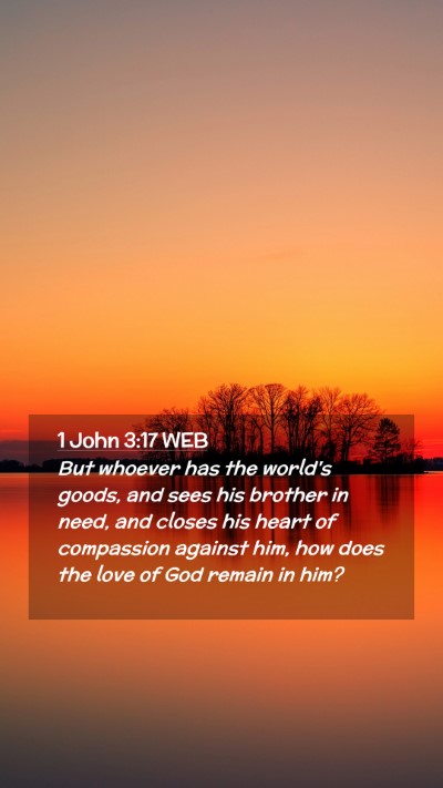 Picture 02 - 1 John 3:17 WEB Mobile Phone Wallpaper - But whoever has the world's goods, and sees his - Mobile Bible Verse Wallpaper