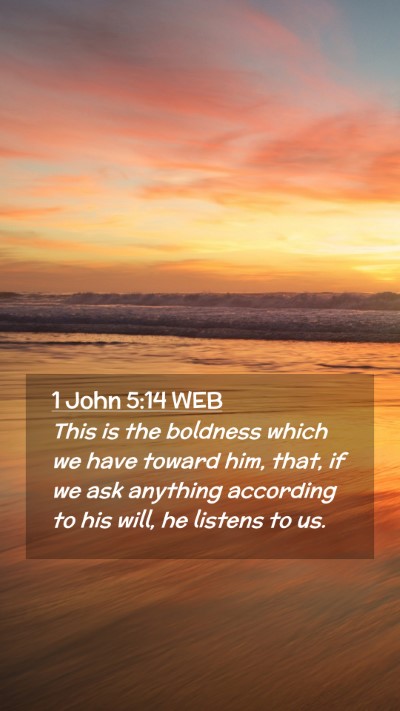Picture 02 - 1 John 5:14 WEB Mobile Phone Wallpaper - This is the boldness which we have toward him, - Mobile Bible Verse Wallpaper