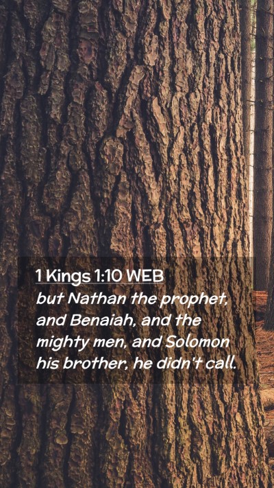 Picture 02 - 1 Kings 1:10 WEB Mobile Phone Wallpaper - but Nathan the prophet, and Benaiah, and the - Mobile Bible Verse Wallpaper