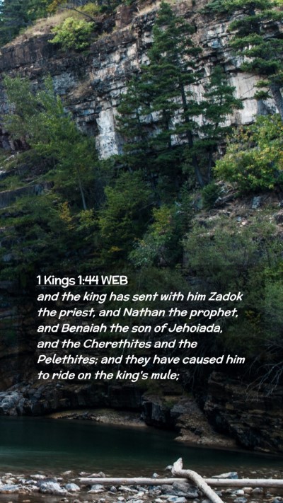 Picture 02 - 1 Kings 1:44 WEB Mobile Phone Wallpaper - and the king has sent with him Zadok the priest, - Mobile Bible Verse Wallpaper