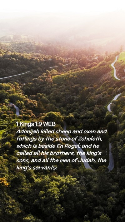 Picture 02 - 1 Kings 1:9 WEB Mobile Phone Wallpaper - Adonijah killed sheep and oxen and fatlings by - Mobile Bible Verse Wallpaper