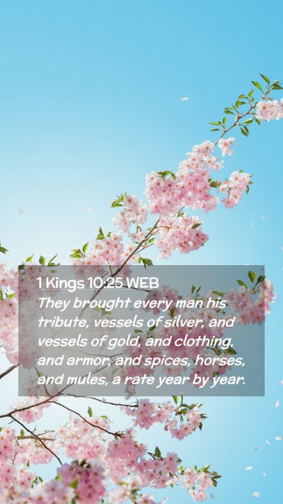Picture 02 - 1 Kings 10:25 WEB Mobile Phone Wallpaper - They brought every man his tribute, vessels of - Mobile Bible Verse Wallpaper