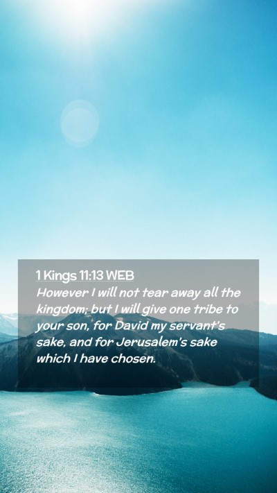 Picture 02 - 1 Kings 11:13 WEB Mobile Phone Wallpaper - However I will not tear away all the kingdom; but - Mobile Bible Verse Wallpaper