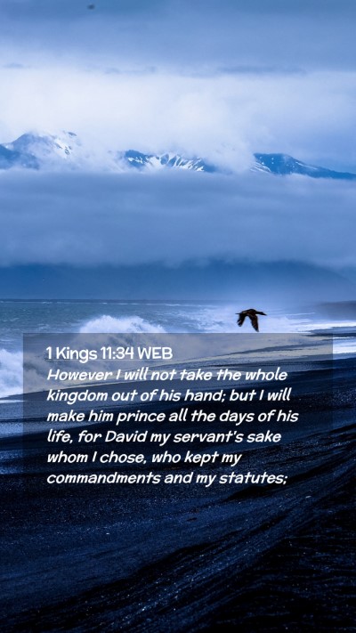 Picture 02 - 1 Kings 11:34 WEB Mobile Phone Wallpaper - However I will not take the whole kingdom out of - Mobile Bible Verse Wallpaper