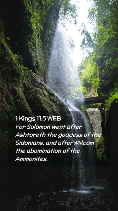 Picture 02 - 1 Kings 11:5 WEB Mobile Phone Wallpaper - For Solomon went after Ashtoreth the goddess of - Mobile Bible Verse Wallpaper