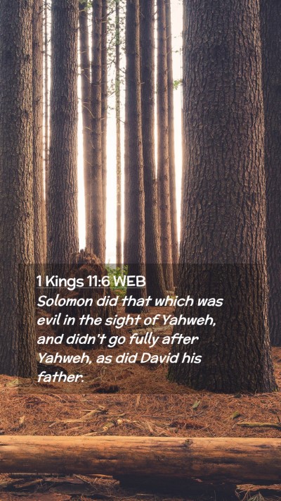 Picture 02 - 1 Kings 11:6 WEB Mobile Phone Wallpaper - Solomon did that which was evil in the sight of - Mobile Bible Verse Wallpaper