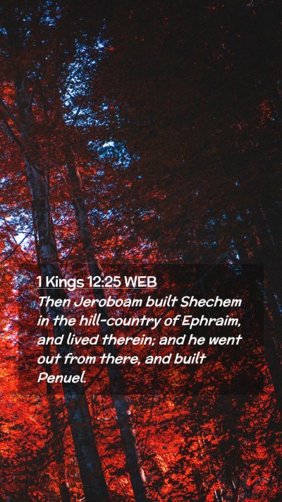 Picture 02 - 1 Kings 12:25 WEB Mobile Phone Wallpaper - Then Jeroboam built Shechem in the hill-country - Mobile Bible Verse Wallpaper