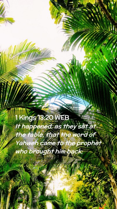 Picture 02 - 1 Kings 13:20 WEB Mobile Phone Wallpaper - It happened, as they sat at the table, that the - Mobile Bible Verse Wallpaper