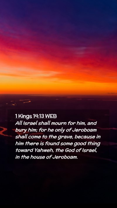 Picture 02 - 1 Kings 14:13 WEB Mobile Phone Wallpaper - All Israel shall mourn for him, and bury him; for - Mobile Bible Verse Wallpaper