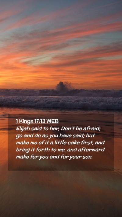 Picture 02 - 1 Kings 17:13 WEB Mobile Phone Wallpaper - Elijah said to her, Don't be afraid; go and do as - Mobile Bible Verse Wallpaper