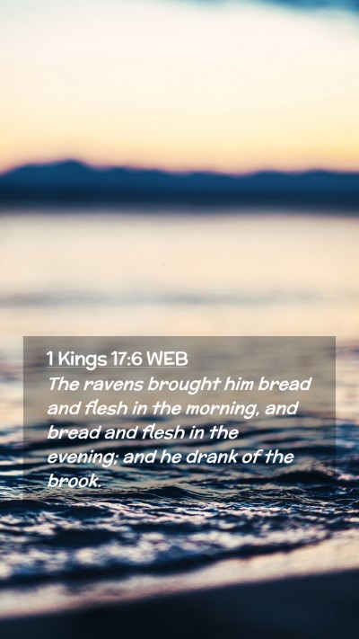 Picture 02 - 1 Kings 17:6 WEB Mobile Phone Wallpaper - The ravens brought him bread and flesh in the - Mobile Bible Verse Wallpaper