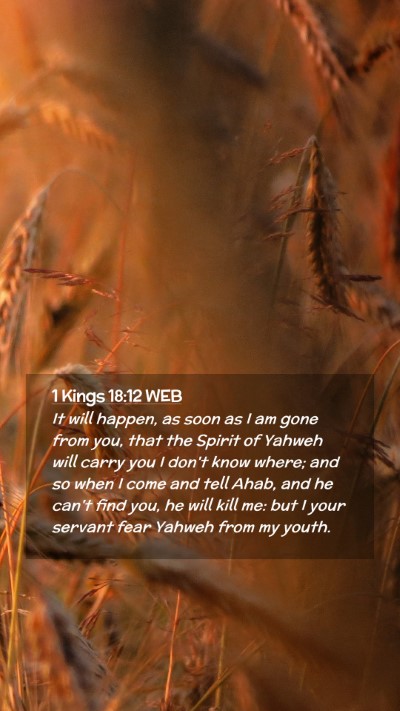 Picture 02 - 1 Kings 18:12 WEB Mobile Phone Wallpaper - It will happen, as soon as I am gone from you, - Mobile Bible Verse Wallpaper
