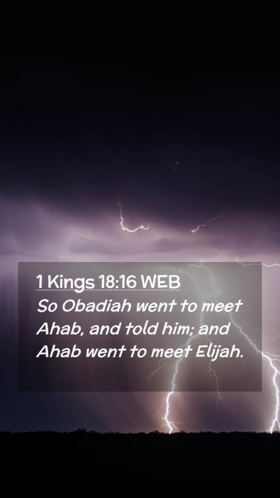 Picture 02 - 1 Kings 18:16 WEB Mobile Phone Wallpaper - So Obadiah went to meet Ahab, and told him; and - Mobile Bible Verse Wallpaper