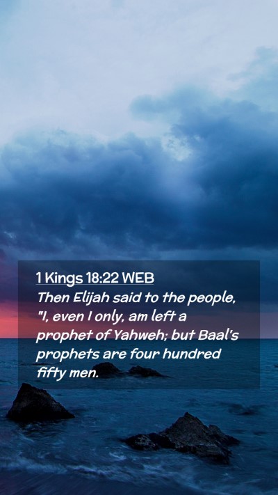 Picture 02 - 1 Kings 18:22 WEB Mobile Phone Wallpaper - Then Elijah said to the people, 