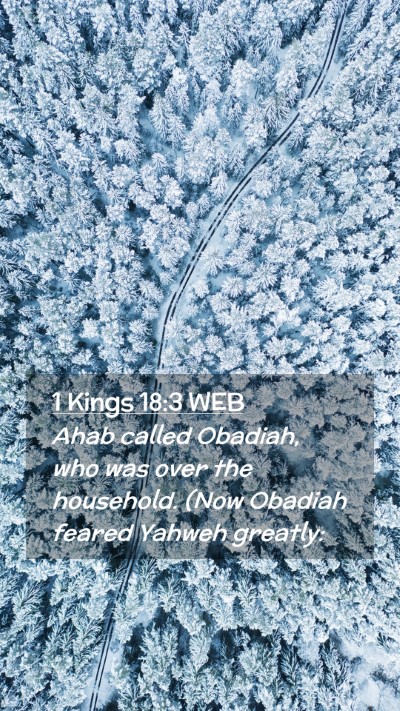 Picture 02 - 1 Kings 18:3 WEB Mobile Phone Wallpaper - Ahab called Obadiah, who was over the household. - Mobile Bible Verse Wallpaper
